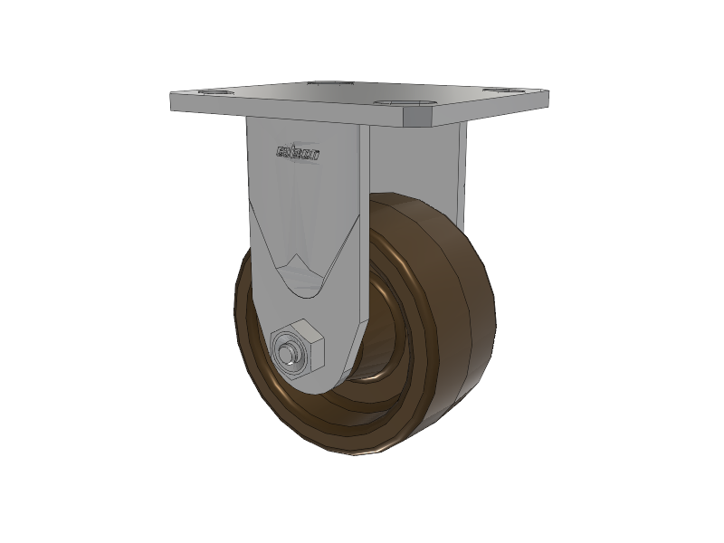 Defender D4 Series Stainless Steel Casters Stainless Steel Top Plate Rigid with 4 Phenolic - Hi-Temp Wheel