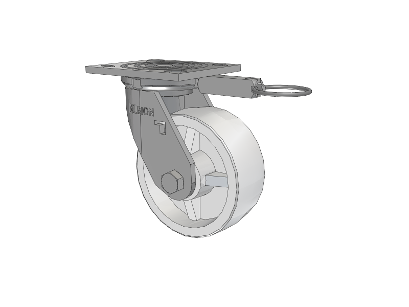 16 Series Top Plate Swivel Caster with 5 x 2 White Polypropylene RW - Polypropylene (Retort) Wheel