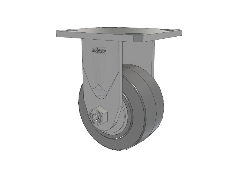 Defender D4 Series Stainless Steel Casters Stainless Steel Top Plate Rigid with 4 Performa Rubber (Flat/Grey) Wheel