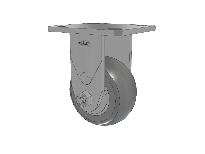 Defender D4 Series Stainless Steel Casters Stainless Steel Top Plate Rigid with 4 Performa Rubber (Round) Wheel