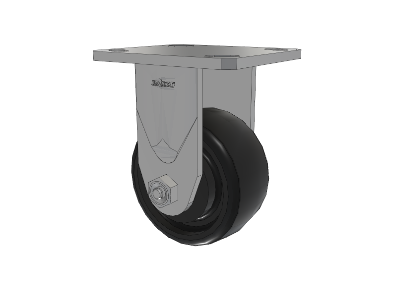 Defender D4 Series Stainless Steel Casters Stainless Steel Top Plate Rigid with 4 Endura Solid Elastomer Wheel