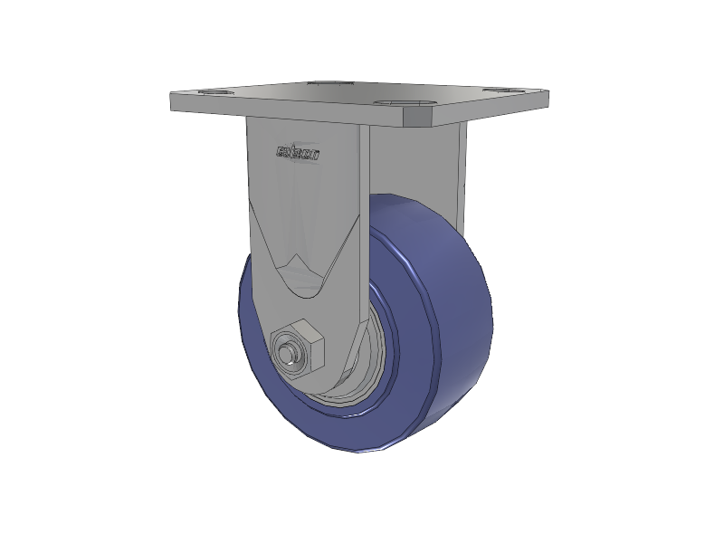 Defender D4 Series Stainless Steel Casters Stainless Steel Top Plate Rigid with 4 HydroTech (Flat) Wheel