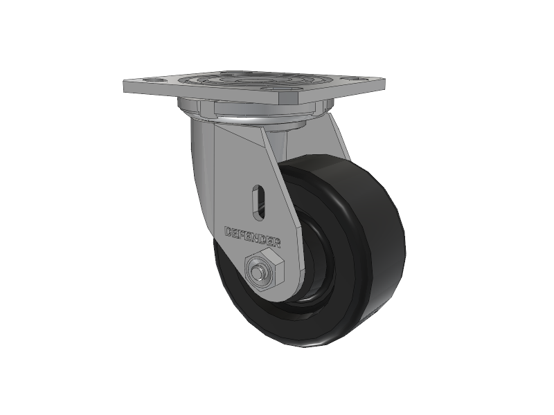 Defender D4 Series Stainless Steel Stainless Steel Top Plate Swivel Caster with 4 Phenolic Wheel