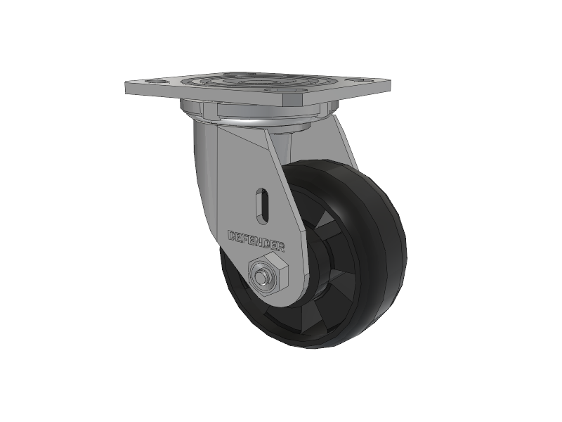 Defender D4 Series Stainless Steel Stainless Steel Top Plate Swivel Caster with 4 Maxim Nylon Glass Filled Wheel
