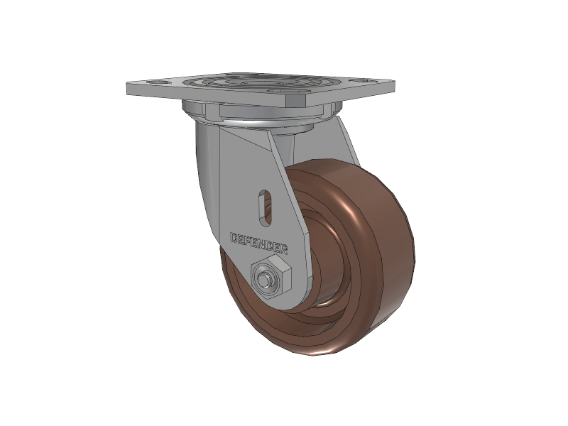 Defender D4 Series Stainless Steel Stainless Steel Top Plate Swivel Caster with 4 Thermo Hi-Temp Wheel