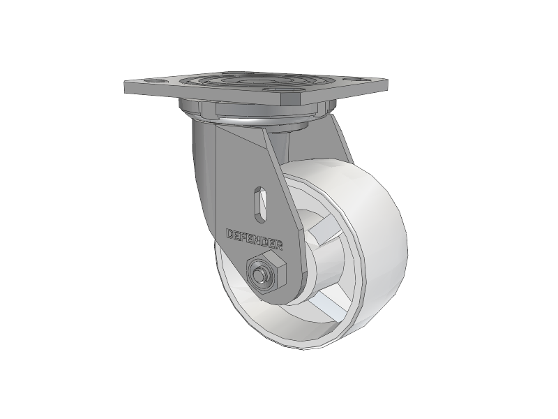 Defender D4 Series Stainless Steel Stainless Steel Top Plate Swivel Caster with 4 Retort Hi-Temp Wheel