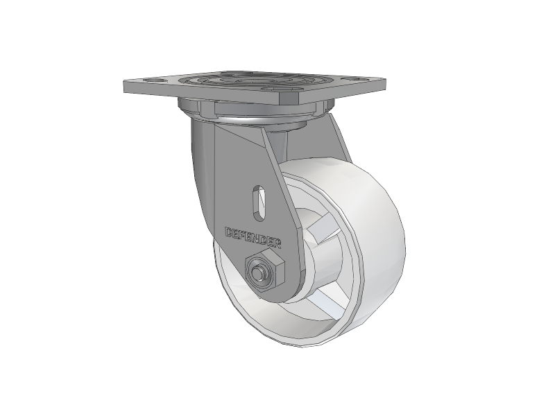 Defender D4 Series Stainless Steel Stainless Steel Top Plate Swivel Caster with 4 Retort Hi-Temp Wheel