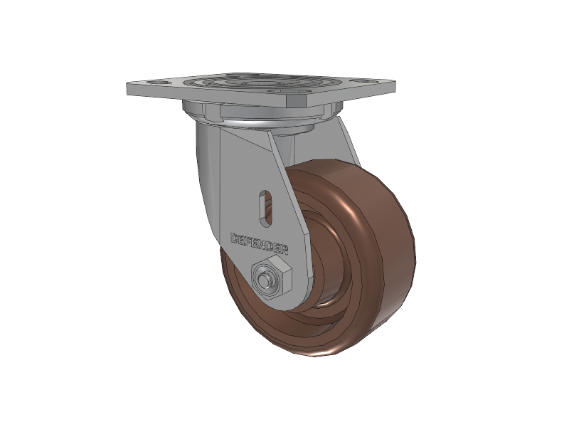 Defender D4 Series Stainless Steel Stainless Steel Top Plate Swivel Caster with 4 Thermo Hi-Temp Wheel