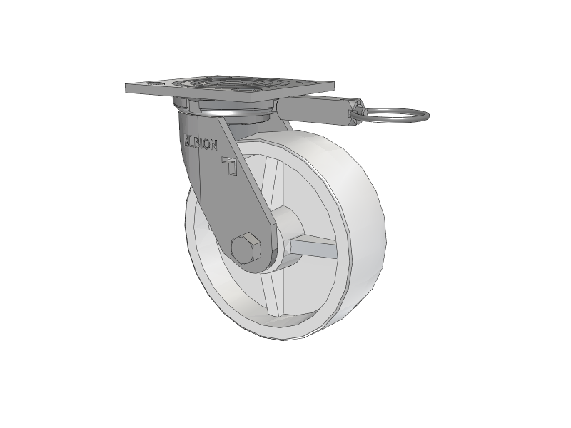 16 Series Top Plate Swivel Caster with 6 x 2 White Polypropylene RW - Polypropylene (Retort) Wheel