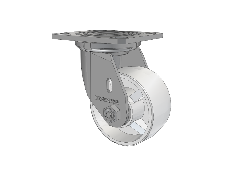 Defender D4 Series Stainless Steel Stainless Steel Top Plate Swivel Caster with 4 Retort Hi-Temp Wheel