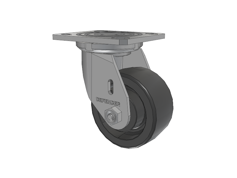Defender D4 Series Stainless Steel Stainless Steel Top Plate Swivel Caster with 4 HD Nylon Glass Filled Wheel