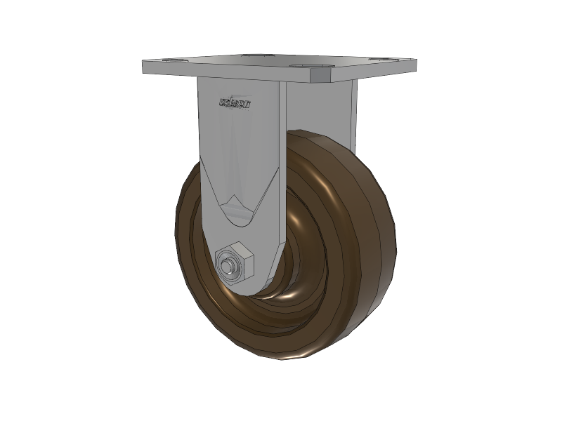 Defender D4 Series Stainless Steel Casters Stainless Steel Top Plate Rigid with 5 Phenolic - Hi-Temp Wheel