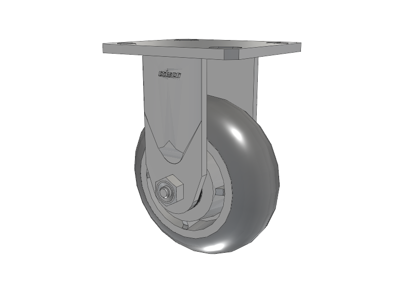 Defender D4 Series Stainless Steel Casters Stainless Steel Top Plate Rigid with 5 Performa Rubber (Round) Wheel
