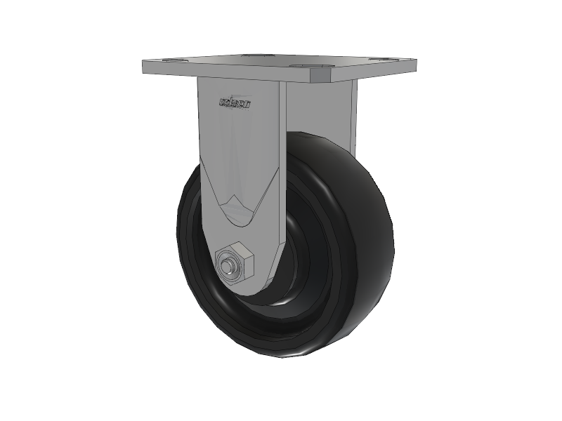 Defender D4 Series Stainless Steel Casters Stainless Steel Top Plate Rigid with 5 Endura Solid Elastomer Wheel