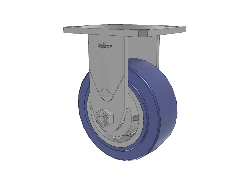 Defender D4 Series Stainless Steel Casters Stainless Steel Top Plate Rigid with 5 HydroTech (Flat) Wheel