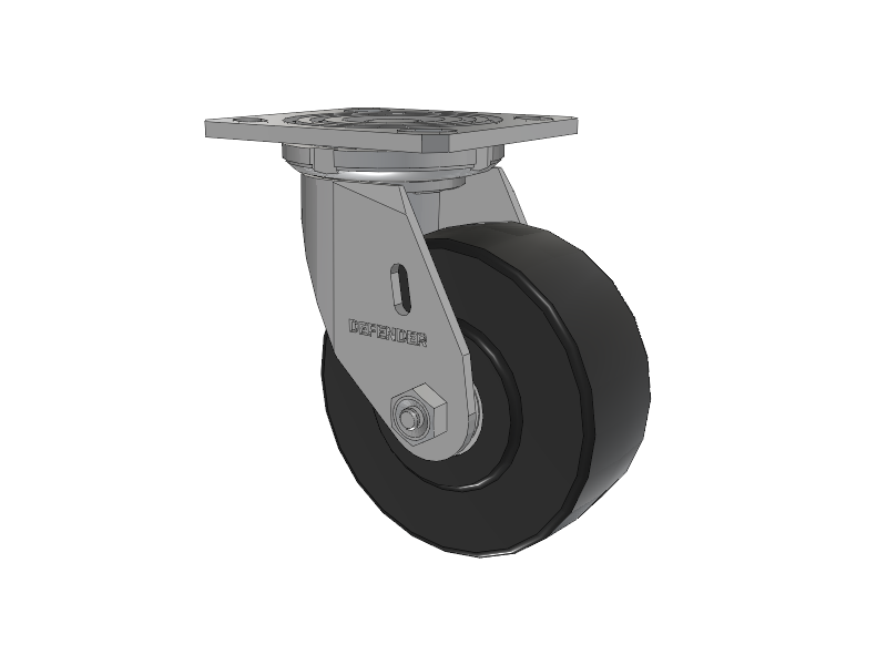Defender D4 Series Stainless Steel Stainless Steel Top Plate Swivel Caster with 5 Commander HD Wheel
