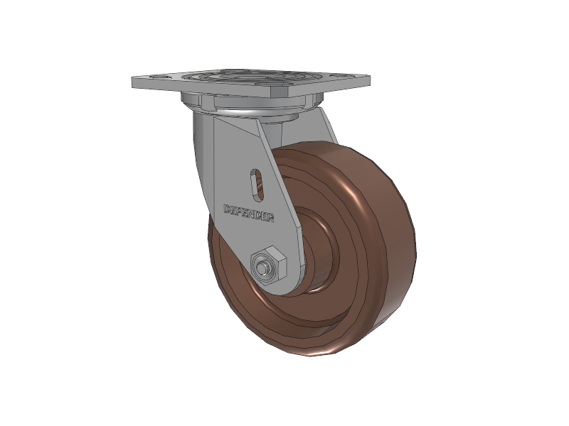 Defender D4 Series Stainless Steel Stainless Steel Top Plate Swivel Caster with 5 Thermo Hi-Temp Wheel