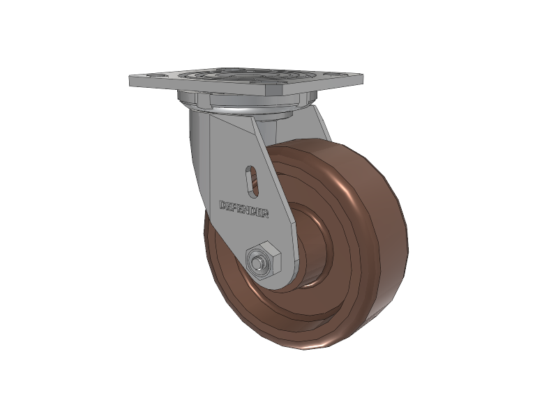 Defender D4 Series Stainless Steel Stainless Steel Top Plate Swivel Caster with 5 Thermo Hi-Temp Wheel