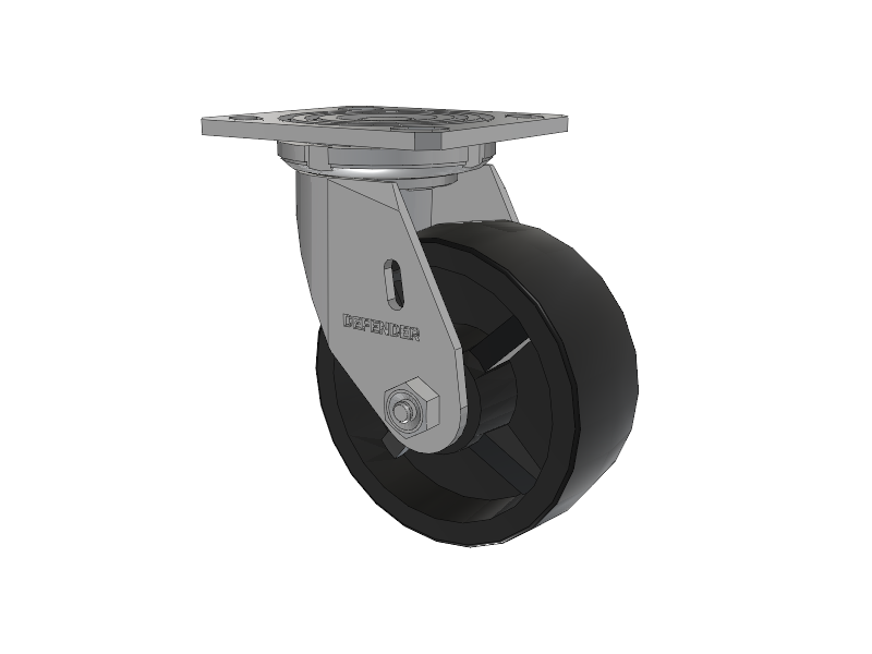 Defender D4 Series Stainless Steel Stainless Steel Top Plate Swivel Caster with 5 Polyolefin Wheel