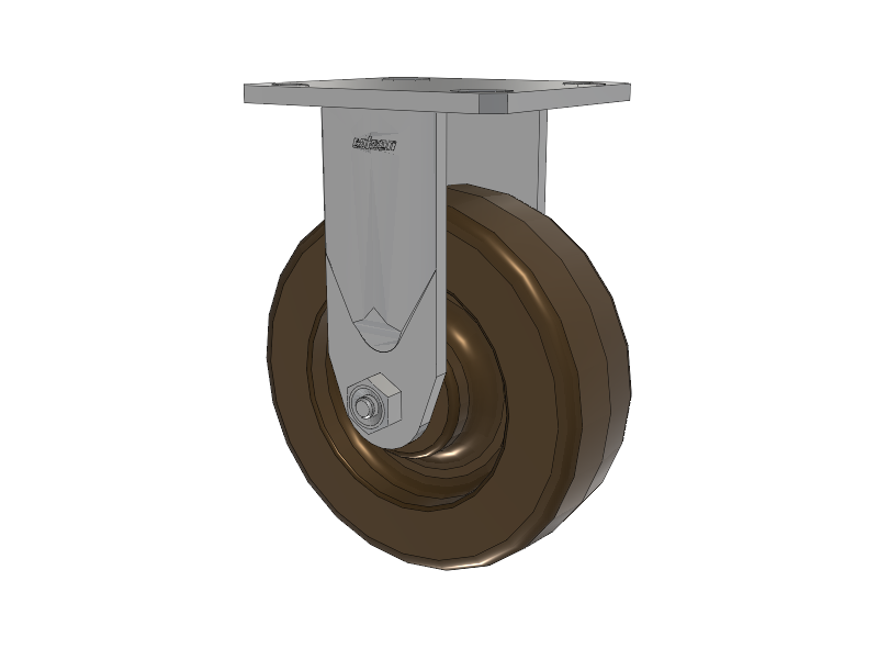 Defender D4 Series Stainless Steel Casters Stainless Steel Top Plate Rigid with 6 Phenolic - Hi-Temp Wheel