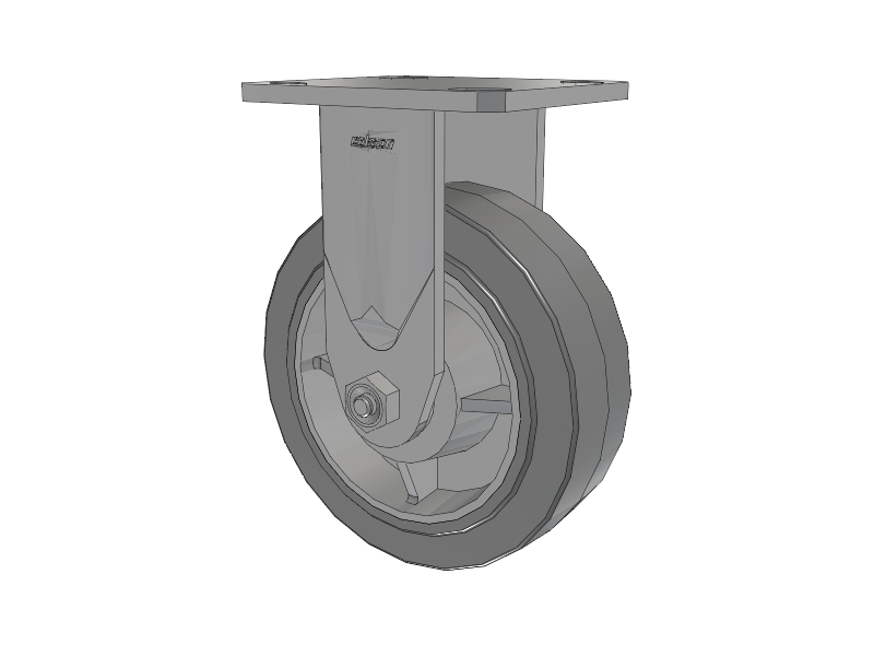 Defender D4 Series Stainless Steel Casters Stainless Steel Top Plate Rigid with 6 Performa Rubber (Flat/Grey) Wheel