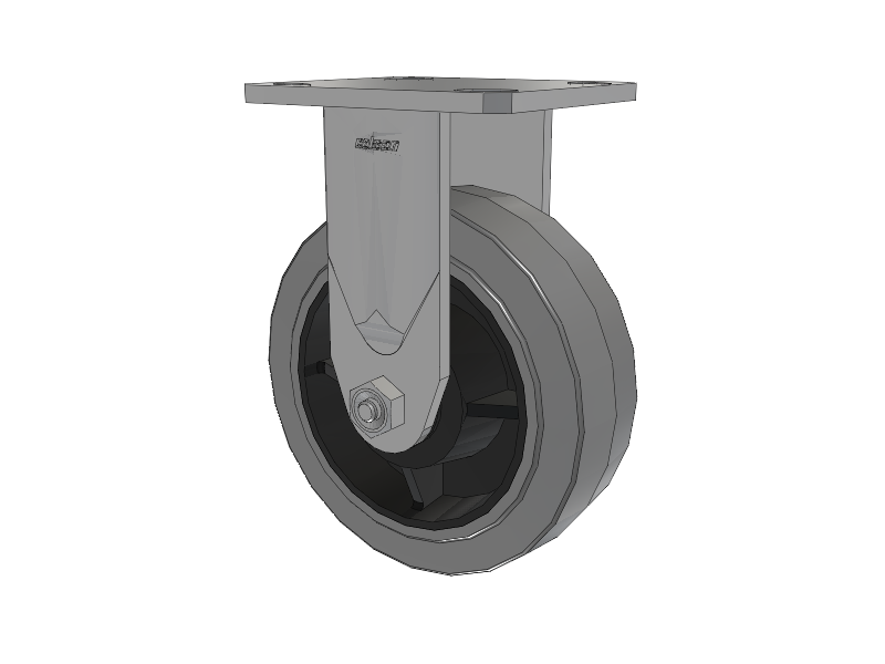 Defender D4 Series Stainless Steel Casters Stainless Steel Top Plate Rigid with 6 Performa Rubber (Flat/Conductive) Wheel