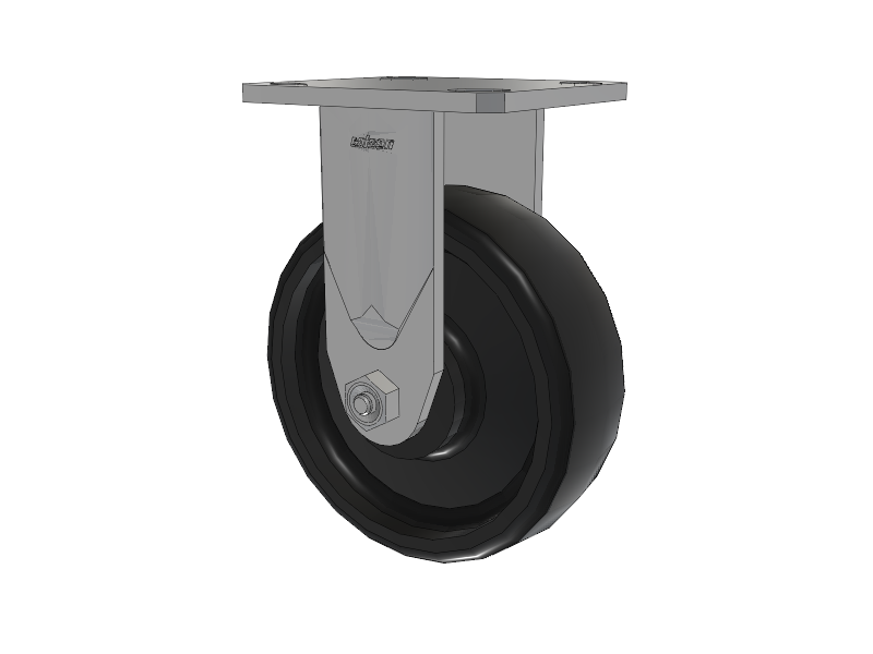 Defender D4 Series Stainless Steel Casters Stainless Steel Top Plate Rigid with 6 Endura Solid Elastomer Wheel