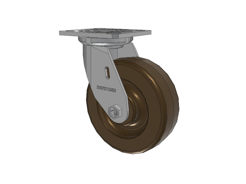 Defender D4 Series Stainless Steel Stainless Steel Top Plate Swivel Caster with 6 Phenolic - Hi-Temp Wheel