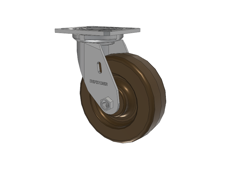Defender D4 Series Stainless Steel Stainless Steel Top Plate Swivel Caster with 6 Phenolic - Hi-Temp Wheel
