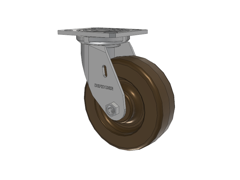 Defender D4 Series Stainless Steel Stainless Steel Top Plate Swivel Caster with 6 Phenolic - Hi-Temp Wheel