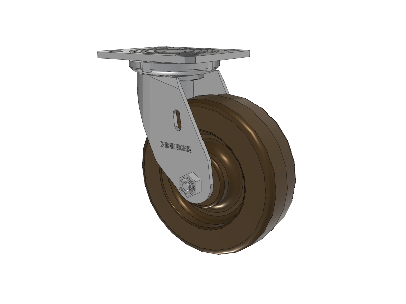 Defender D4 Series Stainless Steel Stainless Steel Top Plate Swivel Caster with 6 Phenolic - Hi-Temp Wheel