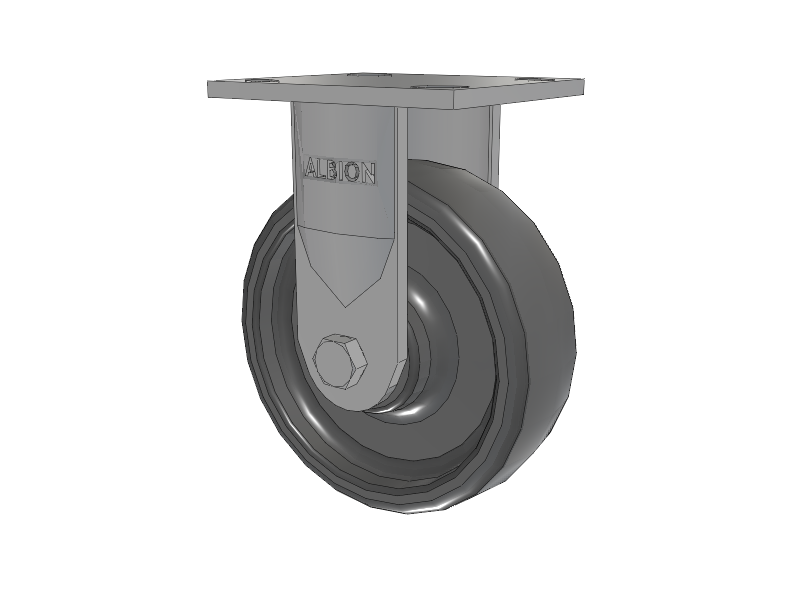 16 Series Top Plate Rigid Caster with 6 x 2 Grey Elastomer SE - Solid Elastomer Wheel