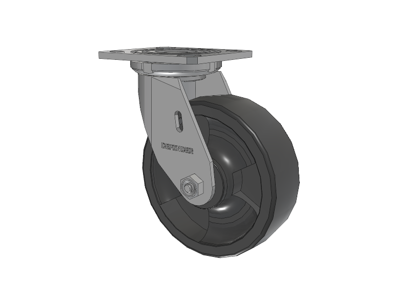 Defender D4 Series Stainless Steel Stainless Steel Top Plate Swivel Caster with 6 HD Nylon Glass Filled Wheel