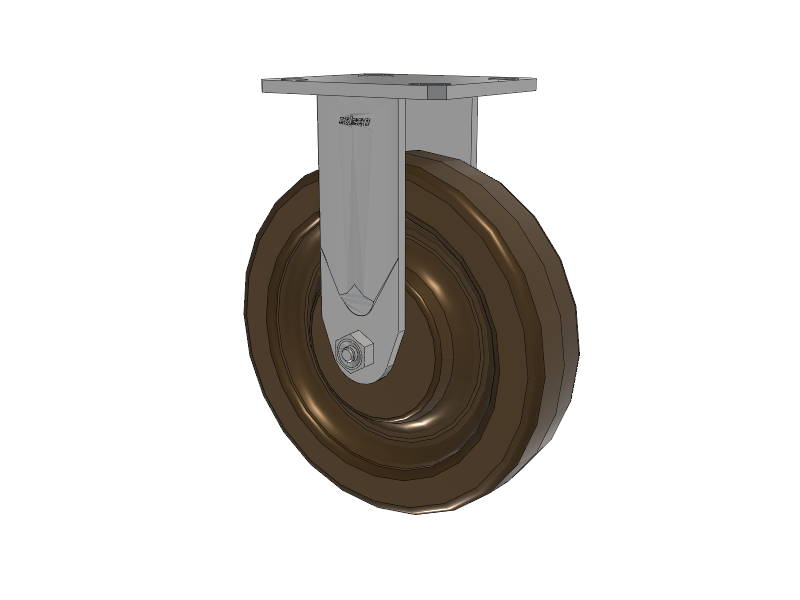 Defender D4 Series Stainless Steel Casters Stainless Steel Top Plate Rigid with 8 Phenolic - Hi-Temp Wheel