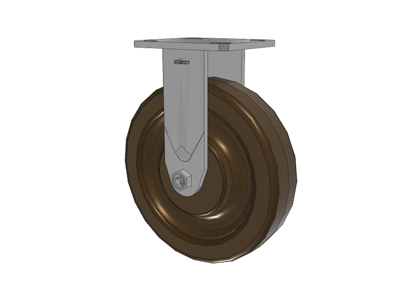 Defender D4 Series Stainless Steel Casters Stainless Steel Top Plate Rigid with 8 Phenolic - Hi-Temp Wheel