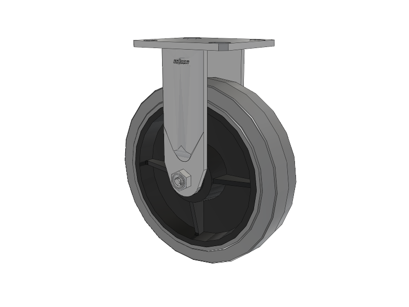 Defender D4 Series Stainless Steel Casters Stainless Steel Top Plate Rigid with 8 Performa Rubber (Flat/Conductive) Wheel