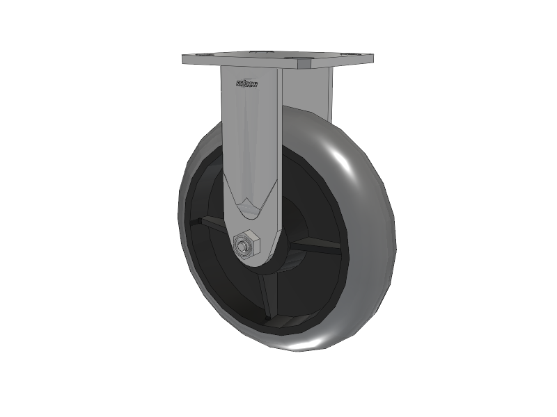 Defender D4 Series Stainless Steel Casters Stainless Steel Top Plate Rigid with 8 Performa Rubber (Round/Conductive) Wheel