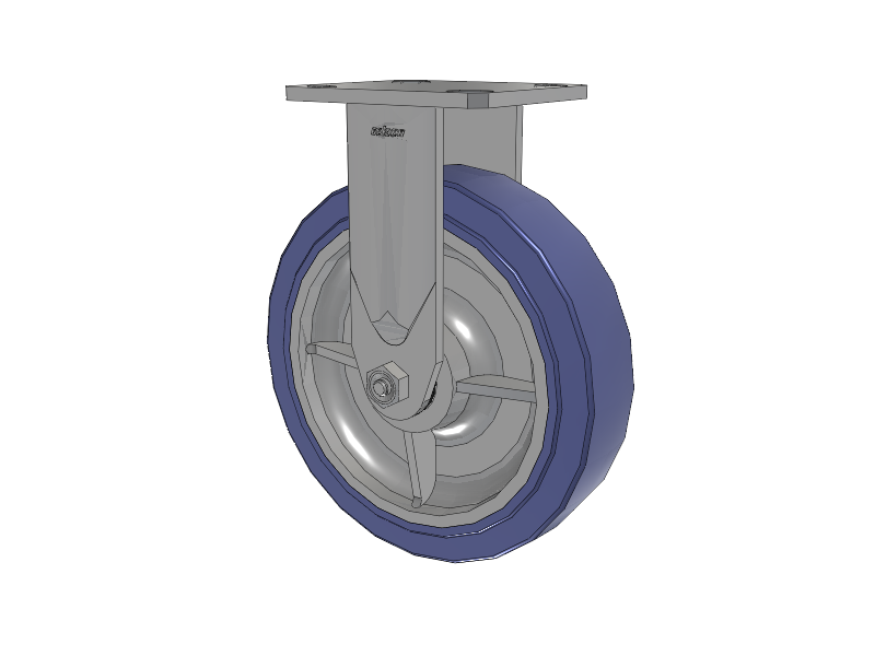 Defender D4 Series Stainless Steel Casters Stainless Steel Top Plate Rigid with 8 HydroTech (Flat) Wheel