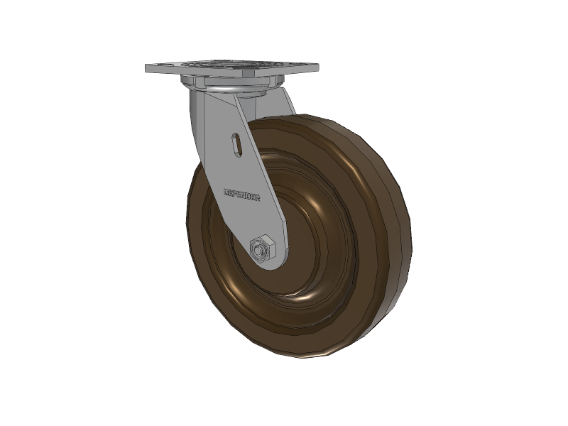 Defender D4 Series Stainless Steel Stainless Steel Top Plate Swivel Caster with 8 Phenolic - Hi-Temp Wheel