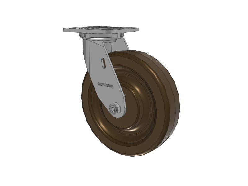 Defender D4 Series Stainless Steel Stainless Steel Top Plate Swivel Caster with 8 Phenolic - Hi-Temp Wheel