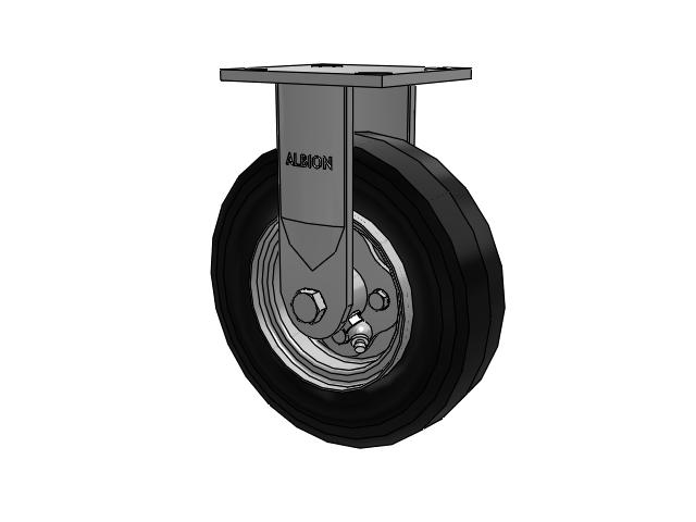 16 Series Pneumatic Casters Top Plate Rigid Caster with 8 x 2 Black Pneumatic Wheel