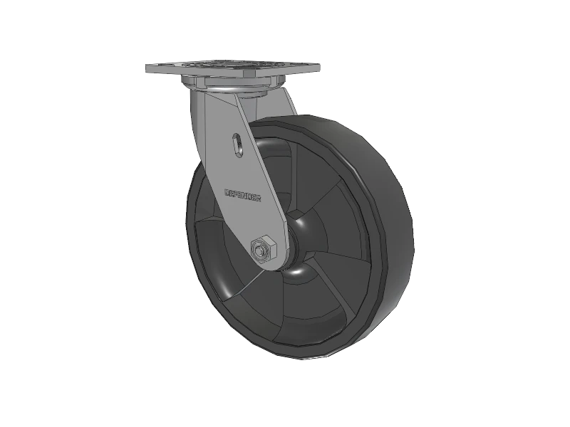 Defender D4 Series Stainless Steel Stainless Steel Top Plate Swivel Caster with 8 HD Nylon Glass Filled Wheel