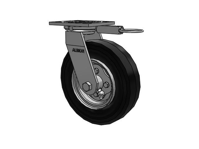 16 Series Pneumatic Casters Top Plate Swivel Caster with 8 x 2 Black Pneumatic Wheel