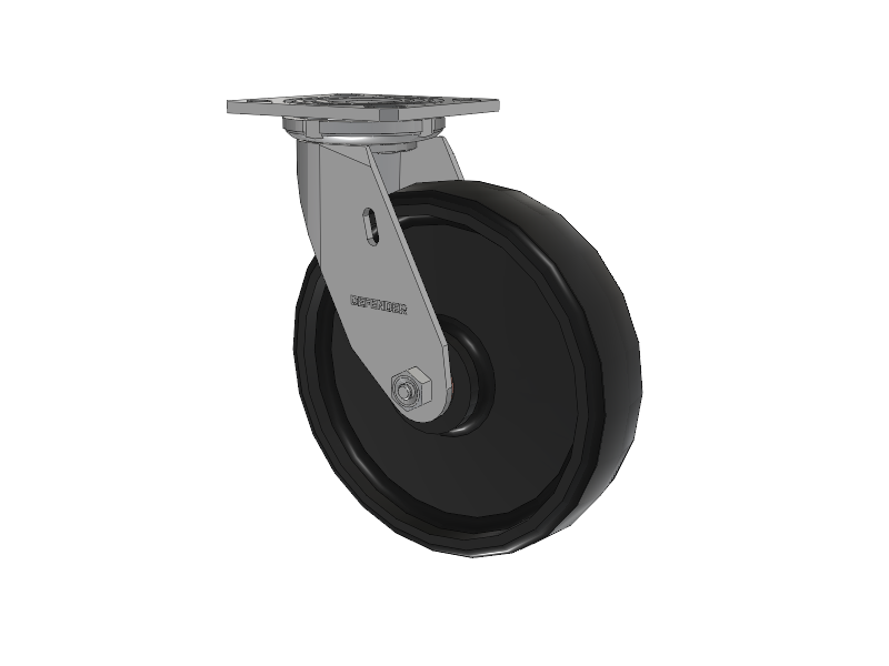Defender D4 Series Stainless Steel Stainless Steel Top Plate Swivel Caster with 8 Endura Solid Elastomer Wheel