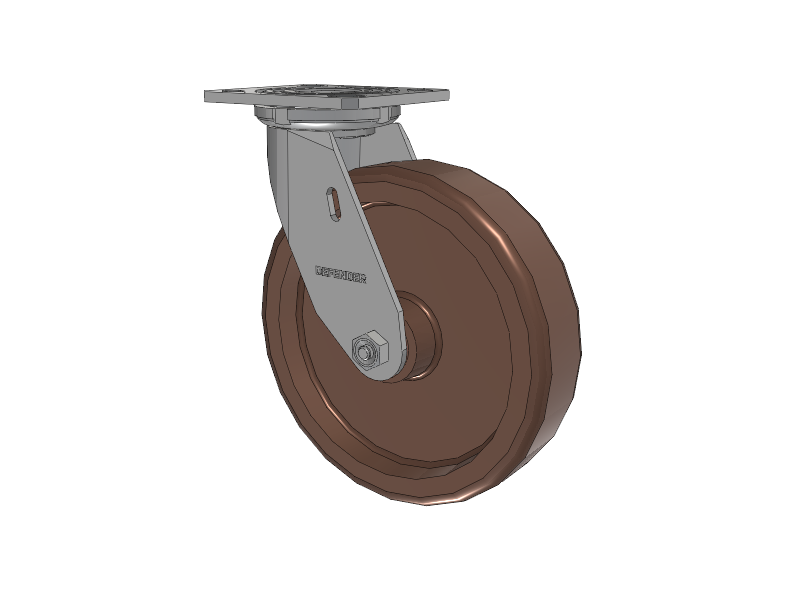 Defender D4 Series Stainless Steel Stainless Steel Top Plate Swivel Caster with 8 Thermo Hi-Temp Wheel