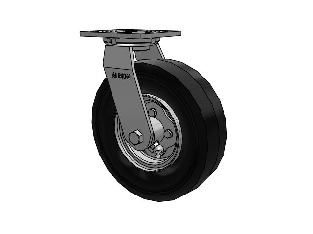 16 Series Pneumatic Casters Top Plate Swivel Caster with 8.6 x 2.5 Black Pneumatic Wheel