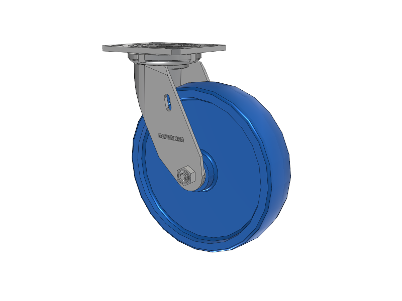 Defender D4 Series Stainless Steel Stainless Steel Top Plate Swivel Caster with 8 K Solid Polyurethane Wheel