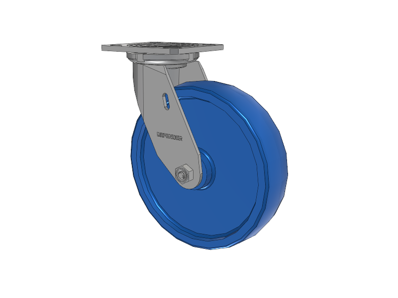 Defender D4 Series Stainless Steel Stainless Steel Top Plate Swivel Caster with 8 K Solid Polyurethane Wheel