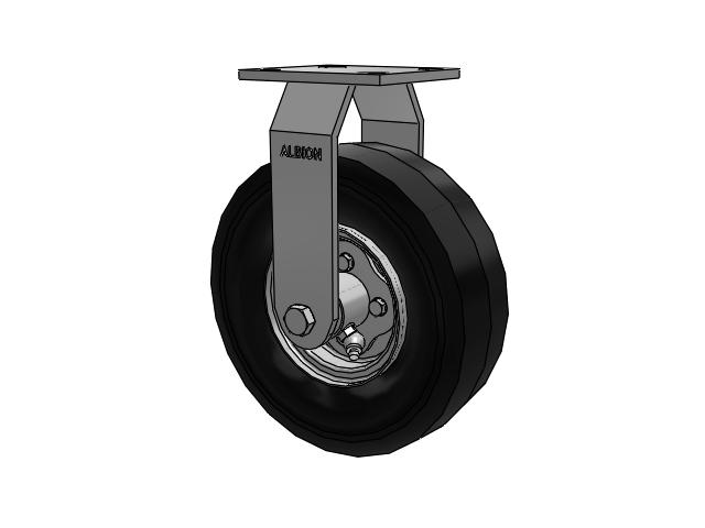 16 Series Pneumatic Casters Top Plate Rigid Caster with 9 x 2.8 Black Pneumatic Wheel
