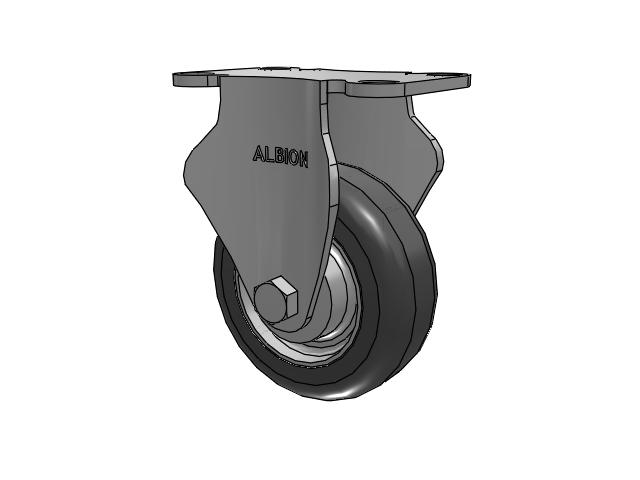 Dolly Casters Top Plate Rigid with 3.5 x 1.25 Grey Tread on Grey Polypropylene Core XA - Polyurethane (Polypropylene Core) Wheel